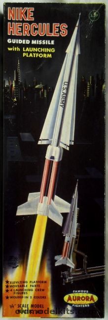 Aurora 1/48 Nike Hercules Missile with Launcher MIM-14, 379-129 plastic model kit
